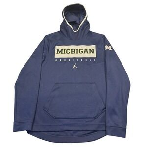 Michigan‎ Jordan Hoodie Men's Medium Wolverines Football Navy Tech Sweatshirt